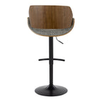 Fabrizzi - Mid Century Modern Adjustable BarStool With Rounded T Footrest (Set of 2)