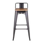 Oregon - Industrial Low Back Barstool (Set of 2) - Black