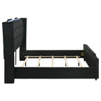 Lorient California King LED Upholstered Bed Black