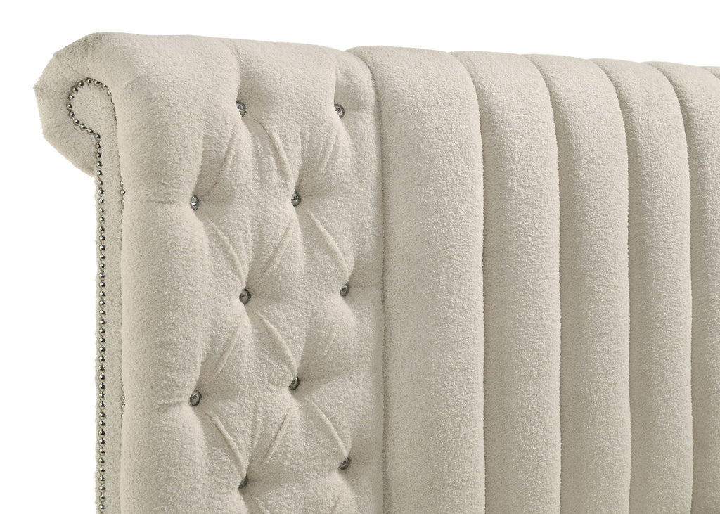 Sonya 4-piece Upholstered Eastern King Bedroom Set Ivory