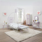 Priya II - Nightstand - White & Light Synthetic Leather Rple
