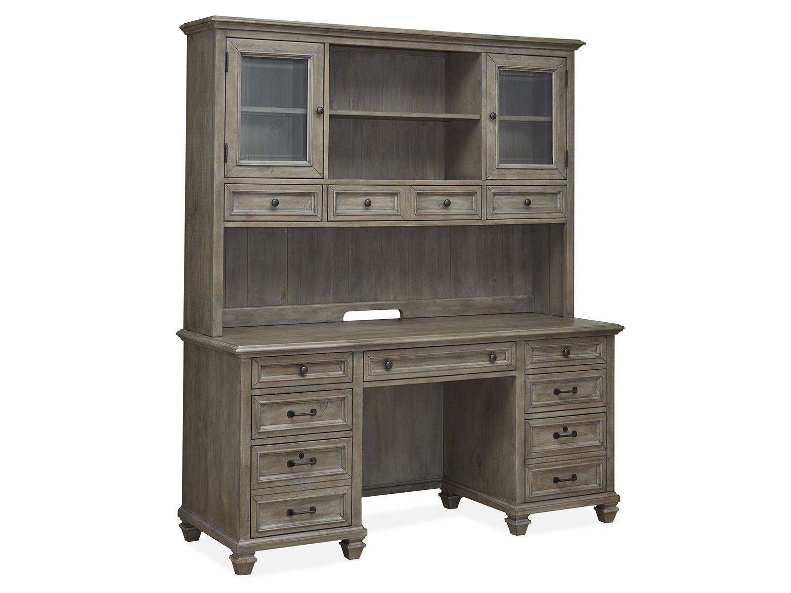 Lancaster - Credenza With Hutch - Dove Tail Gray