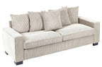 Luxe Sofa With 5 Matching Toss Pillows, Sleek Design, Spacious And Comfortable 3 Seater Couch
