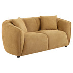 Aleisha Fabric Upholstered Loveseat Mustard Yellow