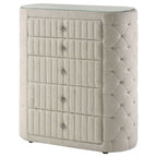 Sonya 5-drawer Upholstered Bedroom Chest of Drawers Ivory