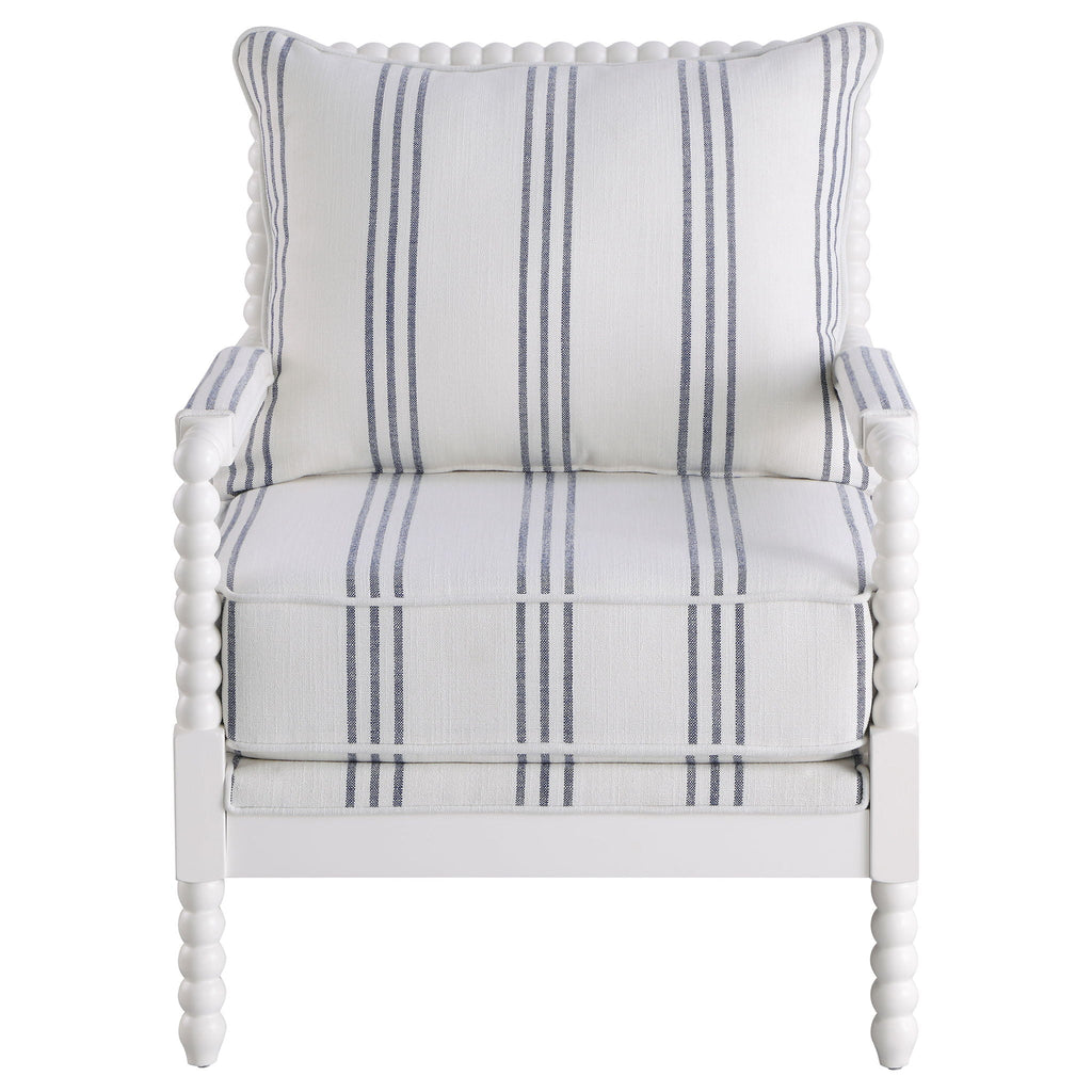 Blanchett Upholstered Bobbin Accent Chair White