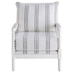 Blanchett Upholstered Bobbin Accent Chair White
