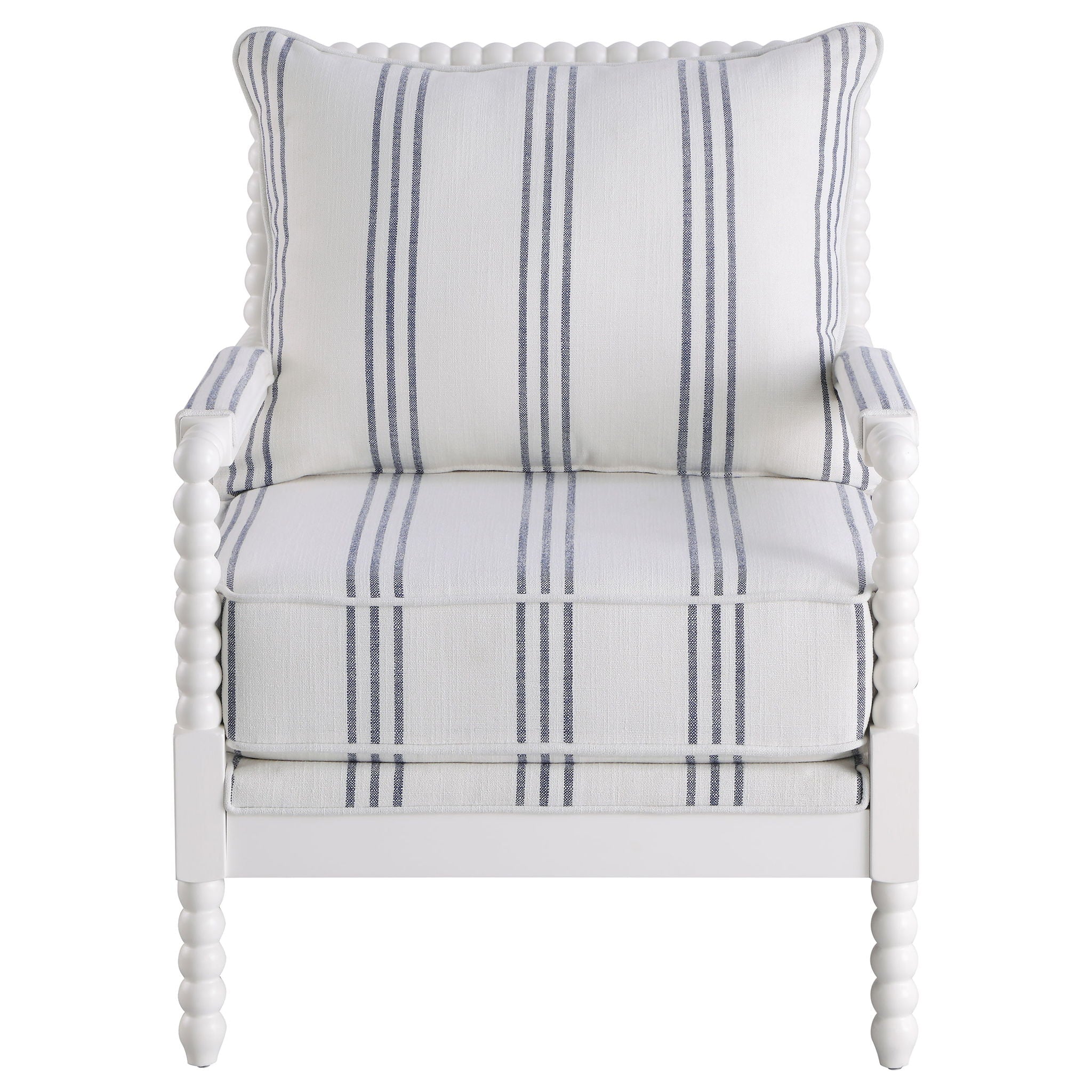 Blanchett Upholstered Bobbin Accent Chair White