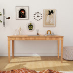 Dumont - Modern Farmhouse 1 Drawer Fluted Home Office Writing Desk - Natural Blonde