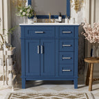 Modern Bathroom Vanity With Sink, Storage Cabinet, Soft Close Doors, Deep & Standard Drawers