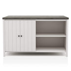 Counter Height Dining Table With Storage Cabinet Base - Dark Gray / Off White / Off White / Gray