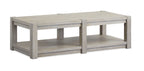 Burgess - Rectangular Shelf Cocktail Table With Casters - Calico Gray