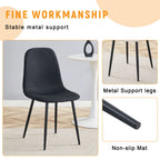 Modern Medieval Style Cushioned Side Chairs Set With Metal Legs For Kitchens