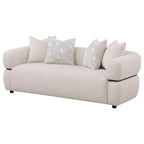 Jeanette 84-inch Fabric Upholstered Round Arm Sofa Beige