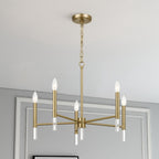 Courtyard - 5 Light Candle Chandelier - Clear / Gold