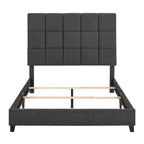 Squares Upholstered Headboard Platform Bed