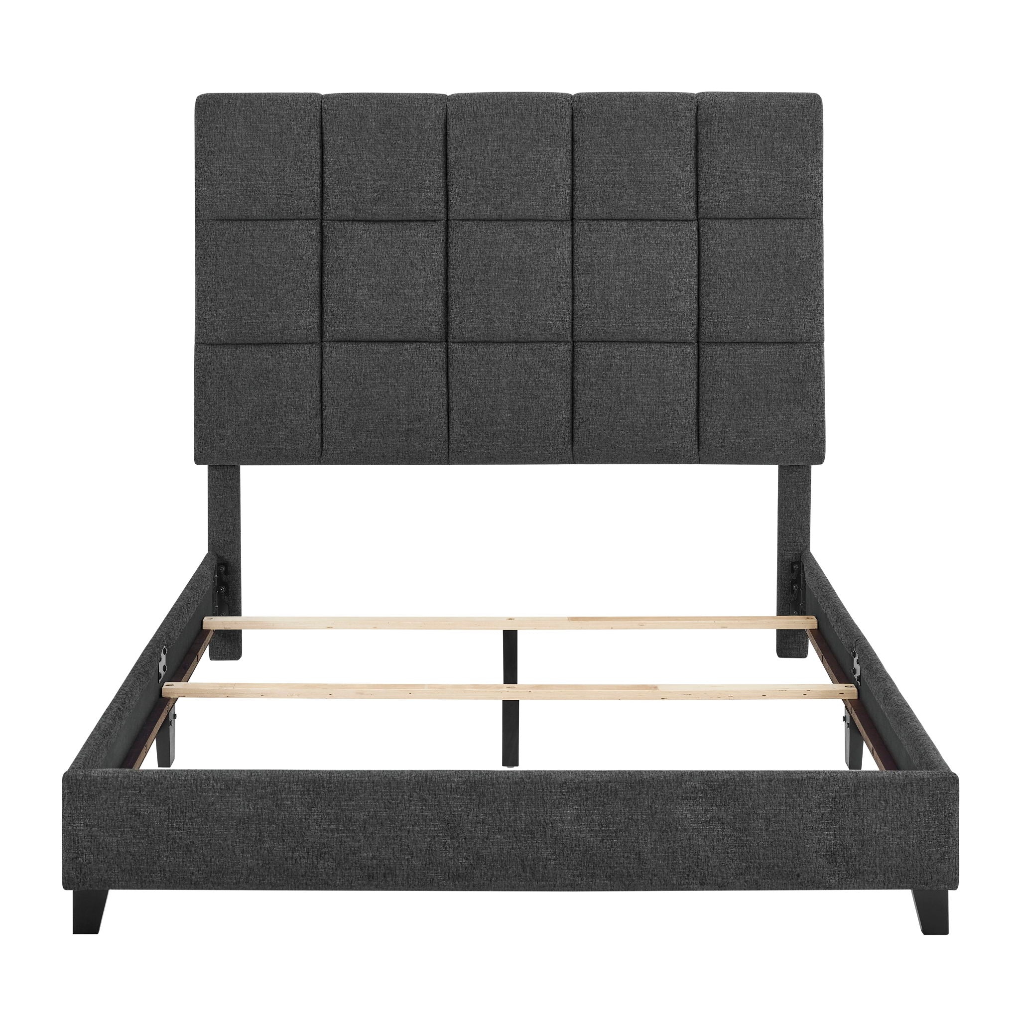 Squares Upholstered Headboard Platform Bed