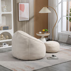 Bedding Bean Bag Sofa Chair High Pressure Foam With Footrest