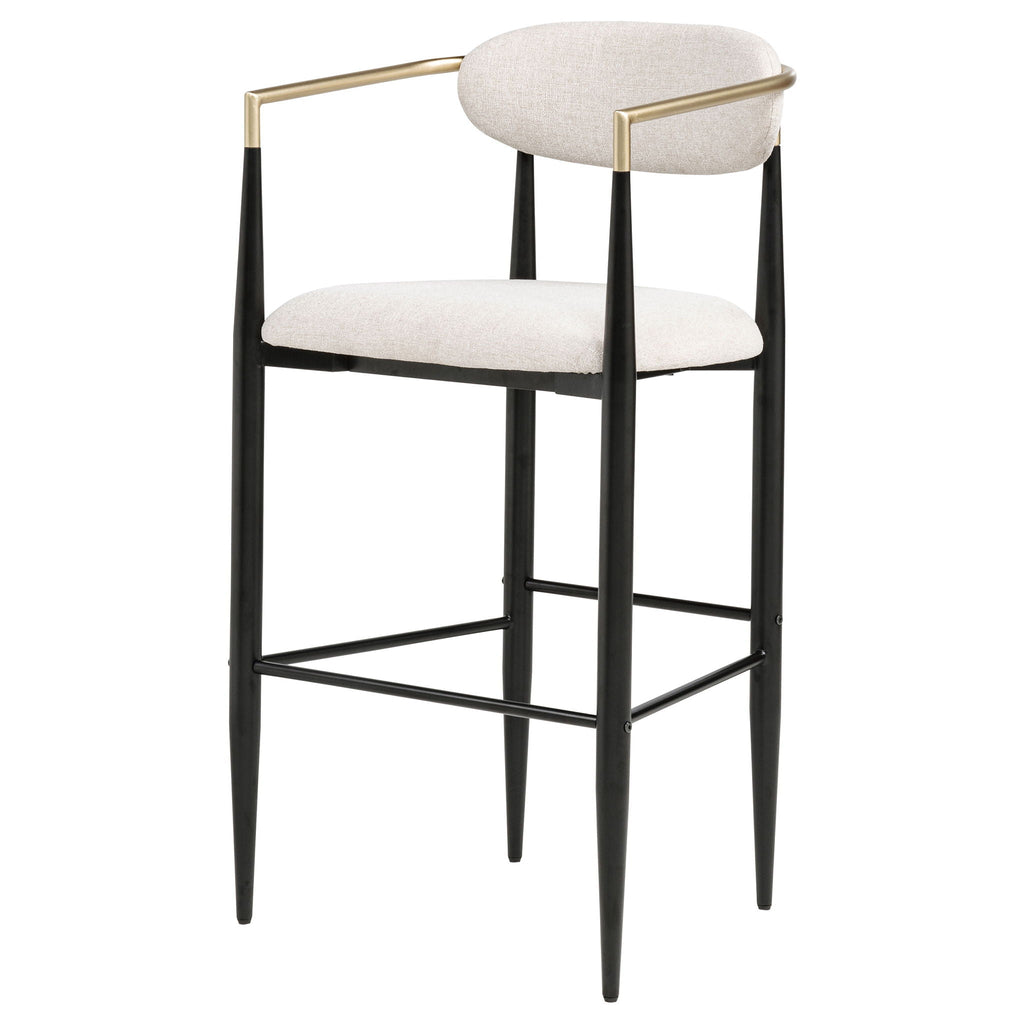 Tina Fabric Upholstered Bar Chair Beige (Set of 2)