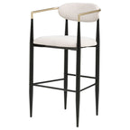 Tina Fabric Upholstered Bar Chair Beige (Set of 2)