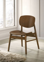 Benford Dining Side Chair Wood Seat Dark Brown (Set of 2)