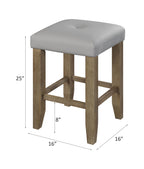 Charnell - Counter Height Stool (Set of 2) - Gray Synthetic Leather & Oak
