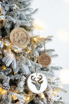 Wooden Hanging Circle With Snowflake Cut Decorative Hanging Christmas Tree Ornaments For Holiday Party Decorations (Set of 12) - Multi