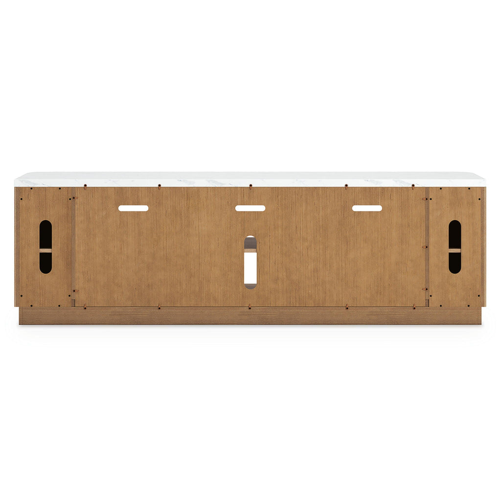 Camdill - XL TV Stand With Fireplace Option - Light Brown