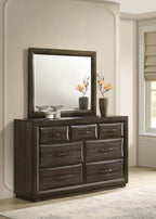Atlas 7-drawer Bedroom Dresser and Mirror Set Dark Oak