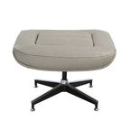 Piran - Twilight Top Grain Leather Accent Chair And Ottoman With Swivel - Gray