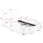 Cute Cloud Shape Bed With Guardrails Cartoon Design, Storage Pocket