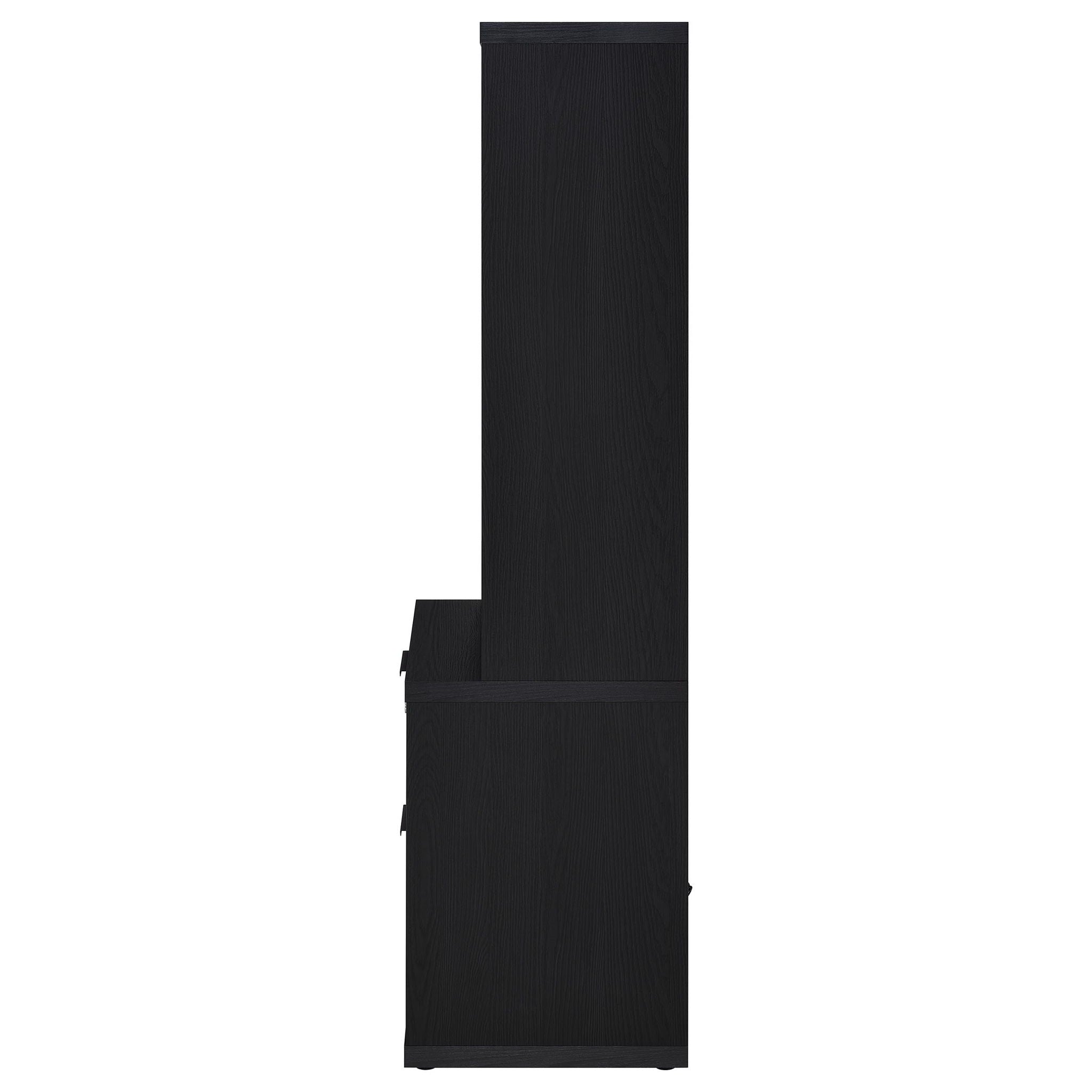 Westpark 3-piece Wall Unit Bookcase Set with USB Black
