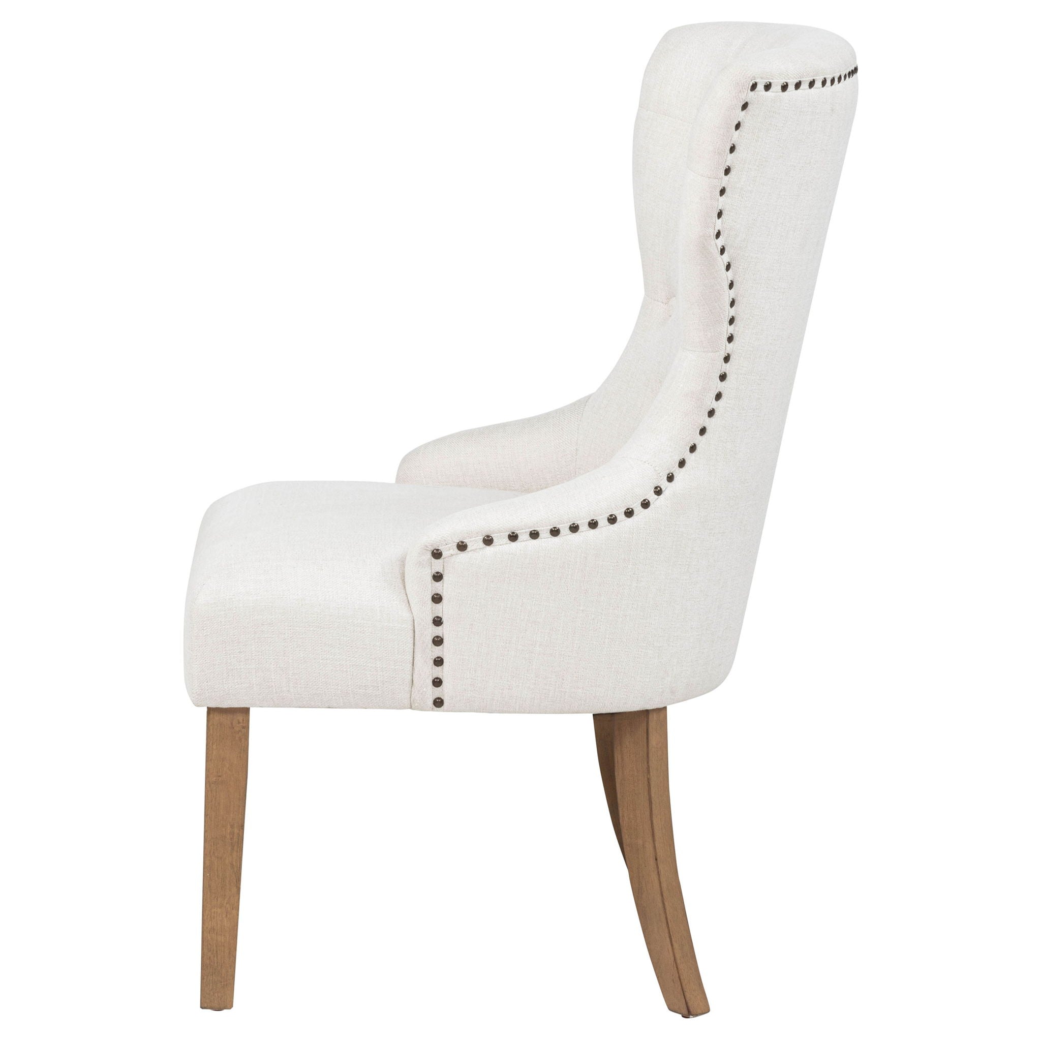 Baney Fabric Upholstered Dining Side Chair Beige and Rustic Honey