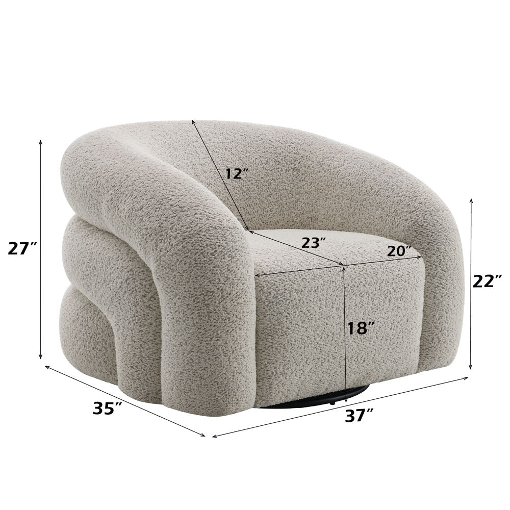 Irma - Chair With Swivel - Gray Boucle
