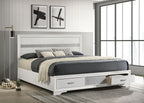 Miranda 51-inch Wood California King Storage Panel Bed White