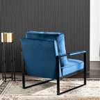 Classic Mid Century Modern Accent Chair With Durable Square Metal Frame, Armchair