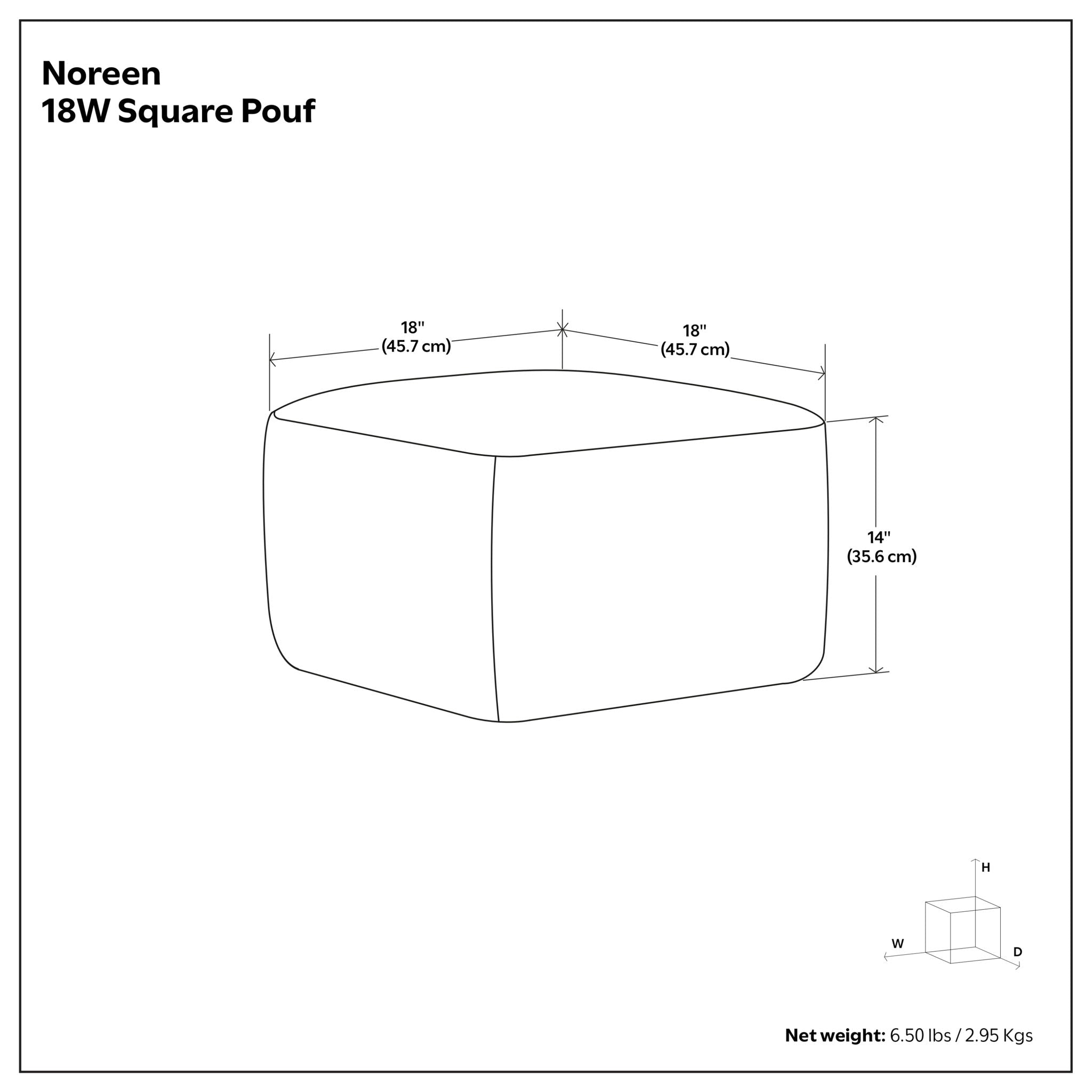 Noreen - Upholstered Square Pouf