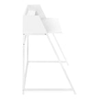 Computer Desk For Home Office, Laptop, Storage Shelves, Marble Look Contemporary & Modern