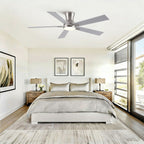 Low Profile Flush Mount Intergrated LED Ceiling Fan With Light And Reversible Quiet Motor