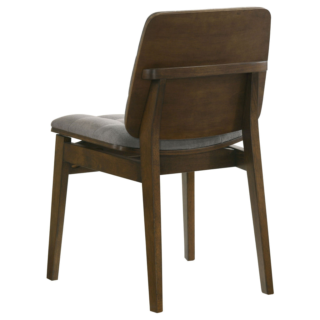 Redbridge Velvet Upholstered Side Chair Grey and Walnut (Set of 2)