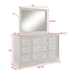 6 Drawer Storage Dresser Antique Wooden Bedroom Furniture - Antique White
