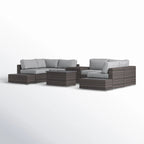 Wicker Sectional Seating Group With Cushions