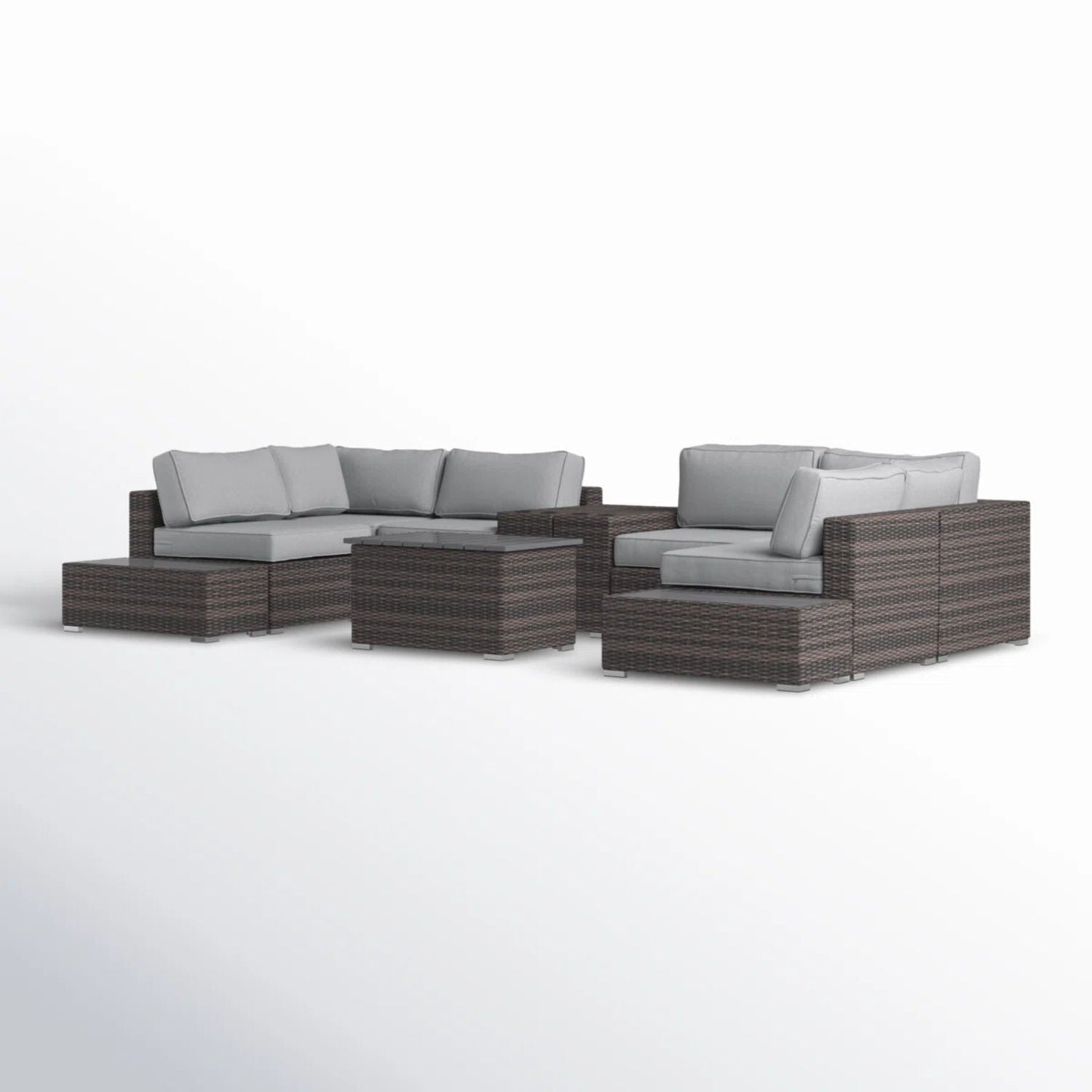 Wicker Sectional Seating Group With Cushions