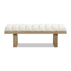 Bella - Upholstered Modern Accent Bench - Ivory White