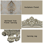 Sorina - Loveseat With 5 Pillows - Velvet, Fabric & Antique Gold