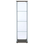 Bellatrix 3-shelf Clear Glass Curio Cabinet Cappuccino