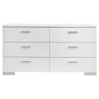 Felicity 6-drawer Dresser White High Gloss