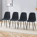 Modern Medieval Style Cushioned Side Chairs Set With Metal Legs For Kitchens