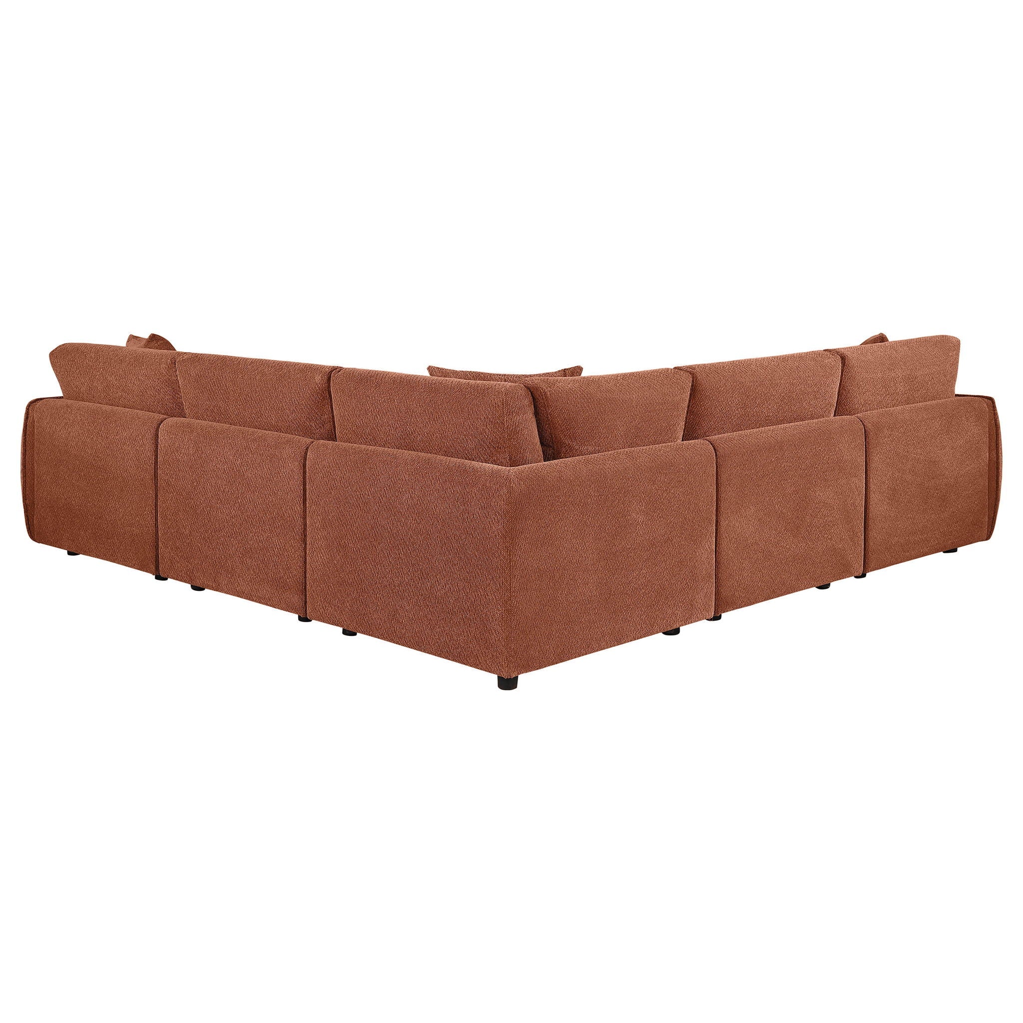 Elysia 5-piece Chenille Upholstered Modular Sectional Sofa Coral