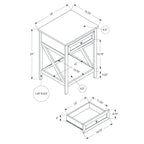 Accent End Table, 2 Tier, Storage Drawer, Transitional Style